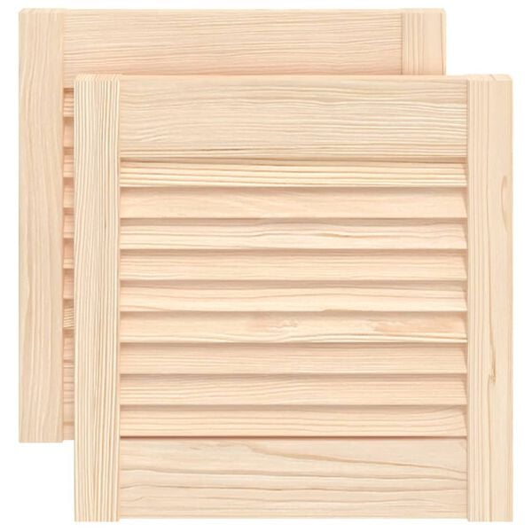 vidaXL Puerta de armario de lamas 2 uds madera de pino 39,5x39,4 cm
