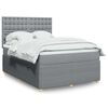 vidaXL Cama box spring con colch&oacute;n tela gris claro 140x200 cm
