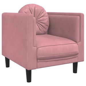 vidaXL Sill&oacute;n con coj&iacute;n terciopelo rosa