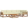vidaXL Conjunto de sof&aacute;s de exterior con coj&iacute;n 6 pcs Natural y Crema