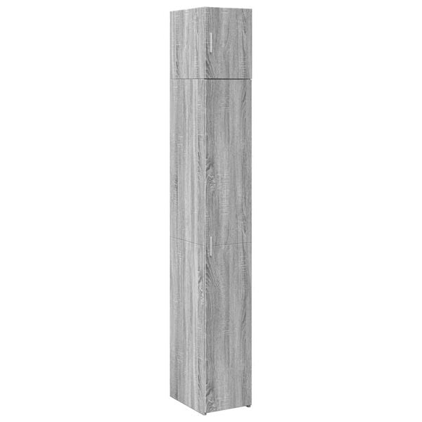 vidaXL Armario estrecho madera ingenier&iacute;a gris Sonoma 30x42,5x225 cm