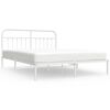 vidaXL Estructura cama sin colch&oacute;n con cabecero metal blanco 183x213cm