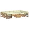 vidaXL Conjunto de sof&aacute;s de exterior 10 uds. Blanco y Crema