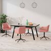vidaXL Sillas de comedor giratorias 4 unidades de terciopelo rosa