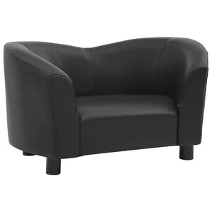 vidaXL Sof&aacute; para perros cuero sint&eacute;tico negro 67x41x39 cm