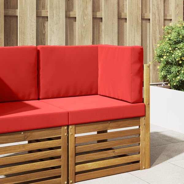 vidaXL Coj&iacute;n para sof&aacute; de exterior 3 pcs Rojo Poli&eacute;ster
