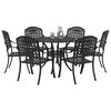 vidaXL Conjunto de Comedor de Jard&iacute;n 7 pcs Negro Aluminio