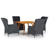 vidaXL Juego de comedor dejard&iacute;n 5 piezas gris oscuro