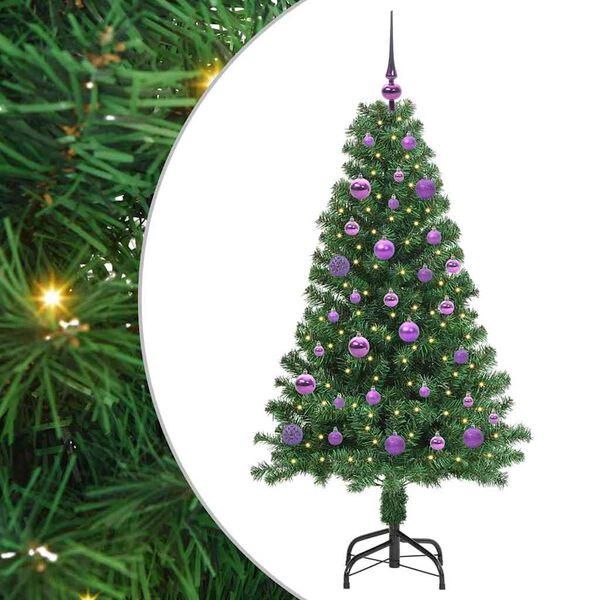 vidaXL &Aacute;rbol de Navidad artificial Verde 150 cm PVC y Acero y Pl&aacute;stico