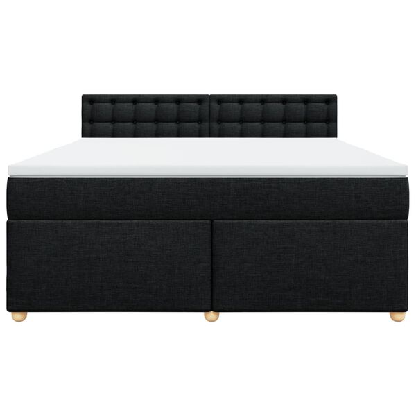 vidaXL Cama box spring con colch&oacute;n tela negro 180x200 cm