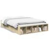 vidaXL Estructura de cama madera de ingenier&iacute;a roble Sonoma 135x190 cm