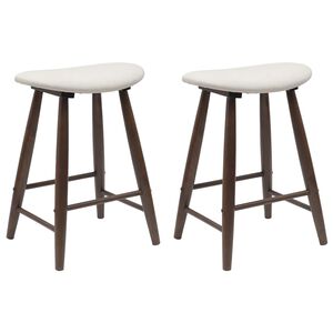 vidaXL Sillas de comedor 2 uds. Madera de Caucho S&oacute;lido Marr&oacute;n Claro