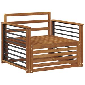 vidaXL 2 Pieza Sof&aacute; con reposabrazos Madera de Acacia S&oacute;lida Natural