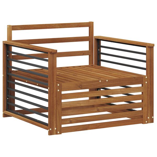 vidaXL 2 Pieza Sof&aacute; con reposabrazos Madera de Acacia S&oacute;lida Natural