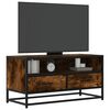 vidaXL Mueble TV metal y madera ingenier&iacute;a roble humo 80x34,5x40 cm