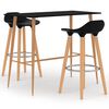 vidaXL Juego de mesa alta y taburetes de bar 3 piezas negro