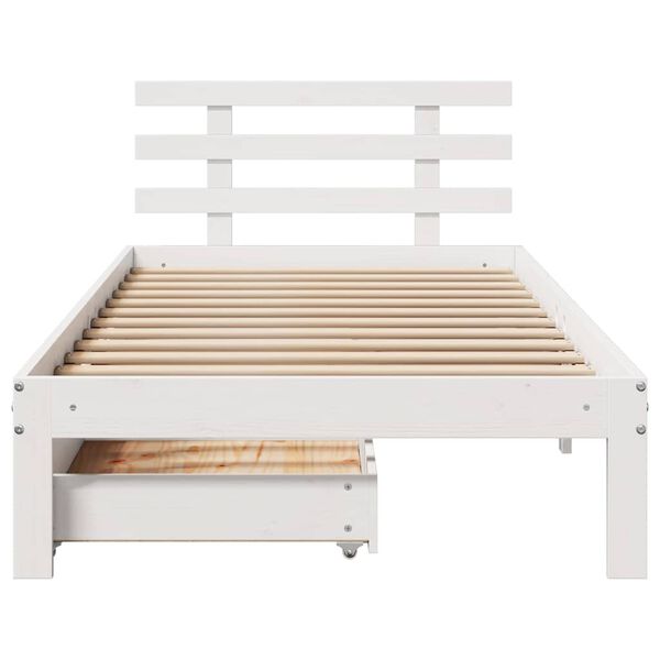 vidaXL Estructura cama con cajones madera maciza pino blanco 100x200cm