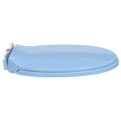 vidaXL Tapa de váter con cierre suave desenganche rápido ovalada azul