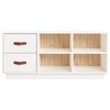 vidaXL Banco zapatero madera maciza de pino blanco 100x34x45 cm