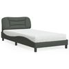 vidaXL Cama con colchón Hvar tela gris oscuro 100x200 cm