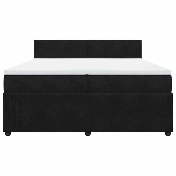 vidaXL Cama box spring con colch&oacute;n terciopelo negro 200x200 cm