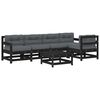 vidaXL Juego de muebles de jard&iacute;n 6 pzas y cojines madera maciza negro