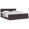 vidaXL Estructura de cama otomana con colch&oacute;n marr&oacute;n oscuro 200x200 cm