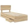 vidaXL Estructura de cama con cabecera Roble Sonoma 100 x 200 cm