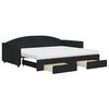 vidaXL Sof&aacute; cama nido con cajones tela negro 90x200 cm