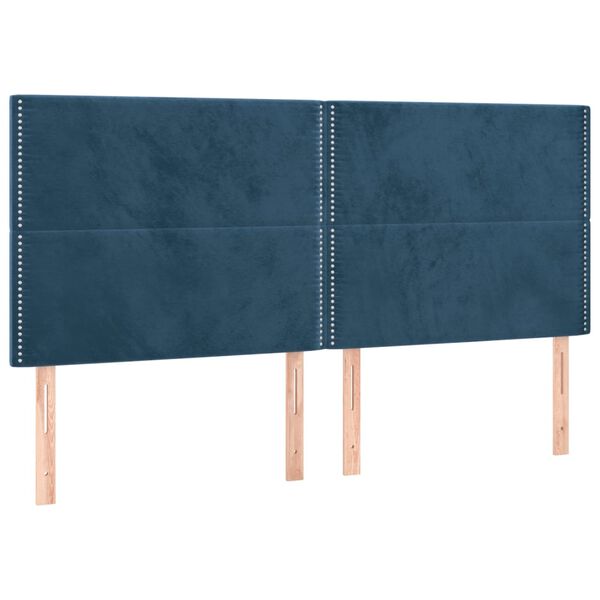 vidaXL Cabecero Terciopelo Azul Oscuro 180x5x118/128 cm