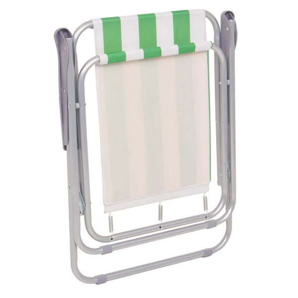 vidaXL Sillas de camping plegables 2 uds acero verde blanco 52x62x75cm