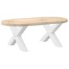 vidaXL Patas para mesa de centro en forma de X (2 unidades), color blanco, 70 x (42-43) cm, acero