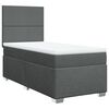 vidaXL Cama box spring con colch&oacute;n tela gris oscuro 80x200 cm
