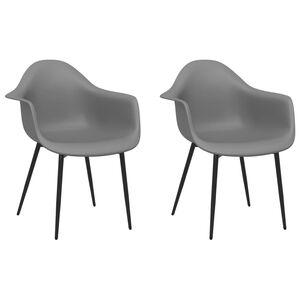 vidaXL Sillas de comedor 2 unidades gris PP