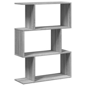 vidaXL Librer&iacute;a divisora 3 niveles madera gris Sonoma 70x24x97 cm