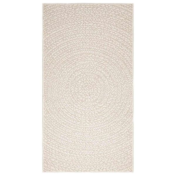 vidaXL Alfombra ZIZUR apariencia yute interior exterior crema 80x150cm