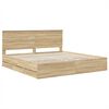 vidaXL Estructura de cama Roble Sonoma 200 x 200 cm Madera Ingenieril