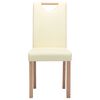 vidaXL Sillas de comedor 2 unidades cuero sint&eacute;tico color crema