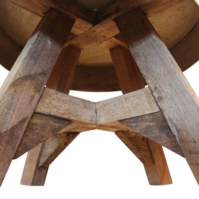 vidaXL Mesa de centro de madera maciza reciclada plateada 60x45 cm