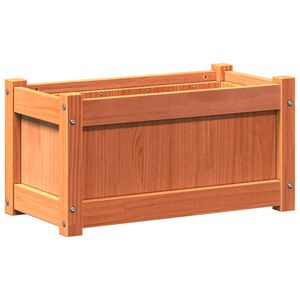 vidaXL Jardinera exterior madera maciza pino marr&oacute;n cera 60x31x31 cm