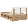 vidaXL Estructura de cama con cabecera Roble Artesanal 120 x 200 cm