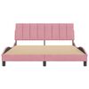 vidaXL Estructura de cama sin colch&oacute;n Hanko terciopelo rosa 160x200 cm