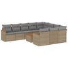 vidaXL Set de sof&aacute;s de jard&iacute;n 11pzas con cojines rat&aacute;n sint&eacute;tico beige