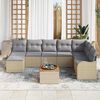 vidaXL Conjunto de sof&aacute;s de jard&iacute;n 9 pcs Beige y Gris Claro