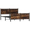 vidaXL Estructura de cama sin colchón metal roble ahumado 140x200 cm