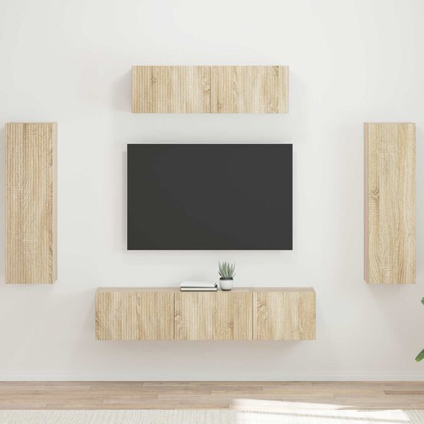 vidaXL Mueble de TV 5 pcs Roble Sonoma