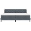 vidaXL Cama tipo Box Spring Gris oscuro 200 x 200 cm Poli&eacute;ster