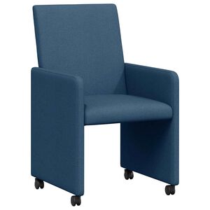 vidaXL Sillas de Comedor con Ruedas 2 pcs Azul 57 x 66 x 94 cm tela