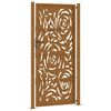 vidaXL Puerta de jardín 100x200 cm de acero corten con diseño de llamas