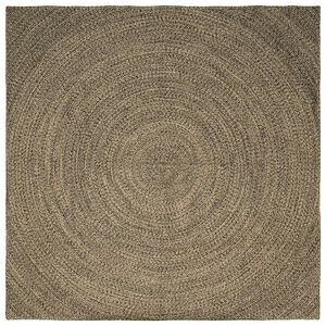 vidaXL Alfombra de &aacute;rea Natural y negro 200 x 200 cm yute